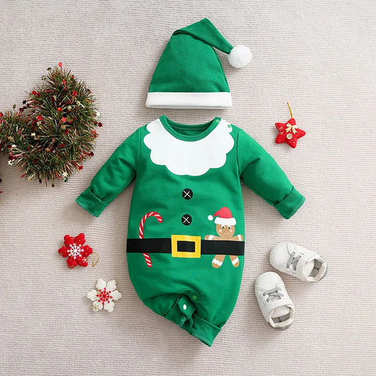 Santa's Little Helper Green Jumpsuit